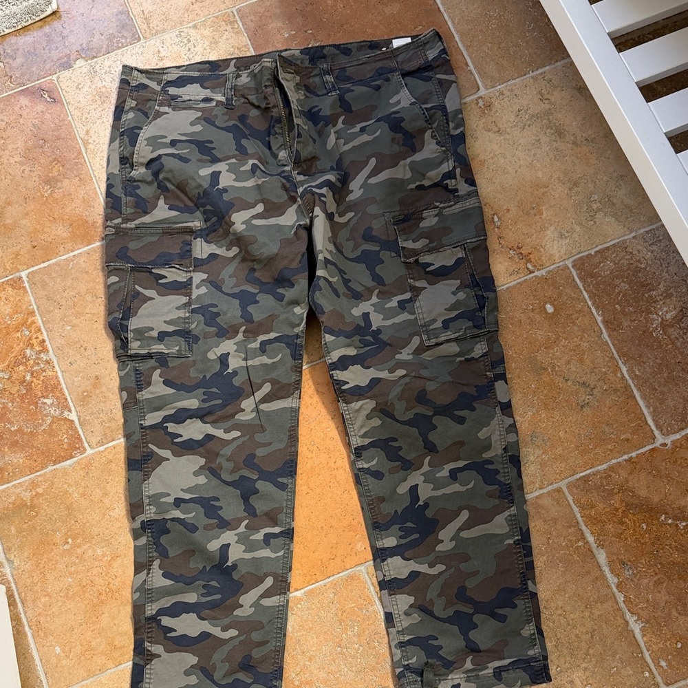 American Eagle Outfitters Men's Camo Cargo Pants - Green/Brown/Black